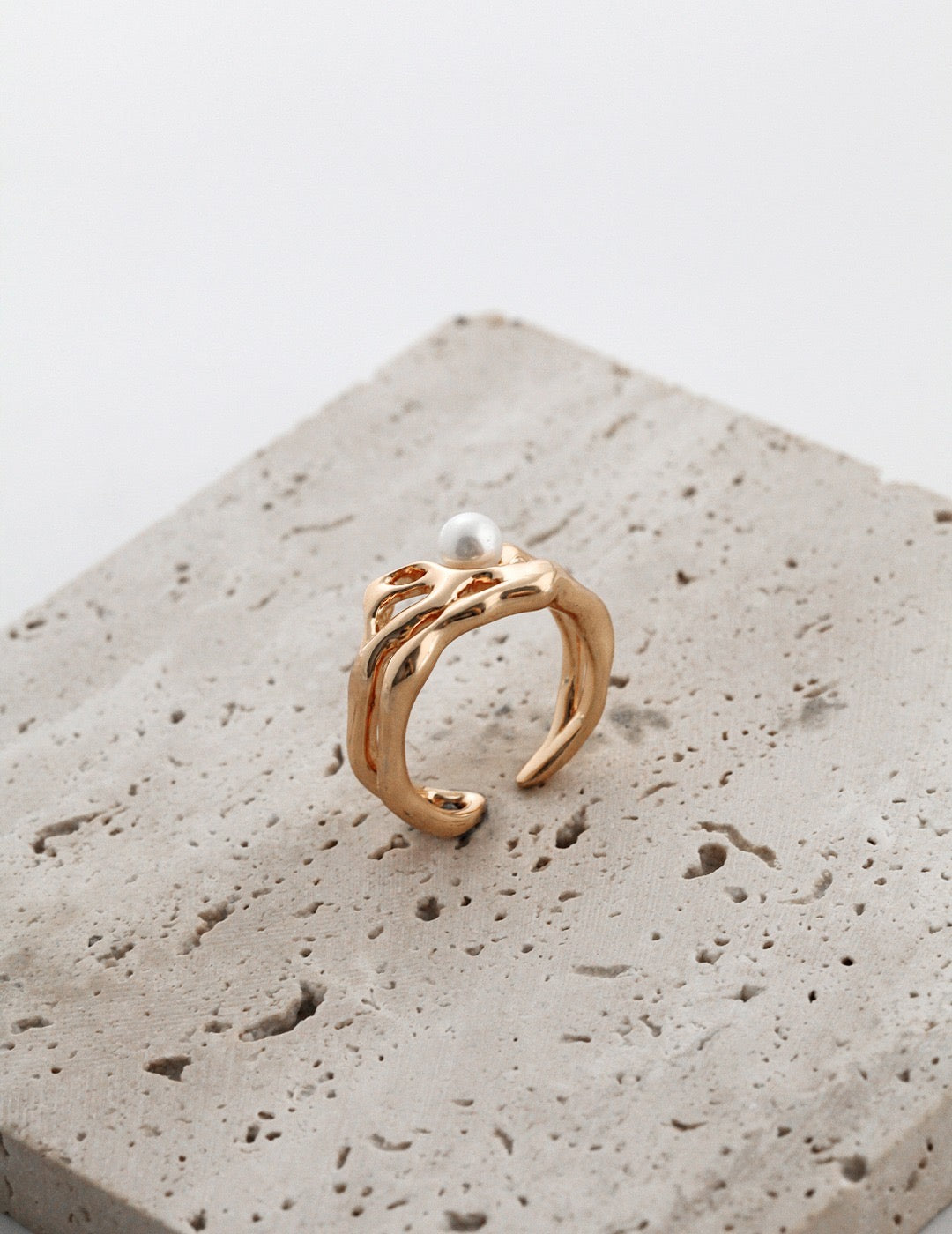 Bague de perles des vagues 