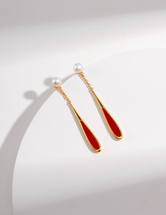 Red Raindrop Earrings | Estincele Jewellery | Women's earrings