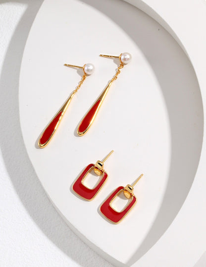 Red Raindrop Earrings | Estincele Jewellery | Women's earrings