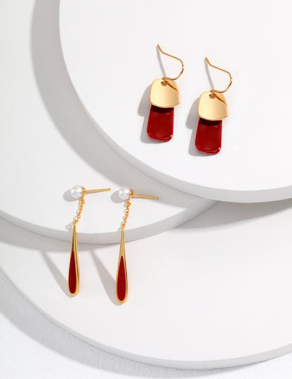 Red Raindrop Earrings | Estincele Jewellery | Women's earrings