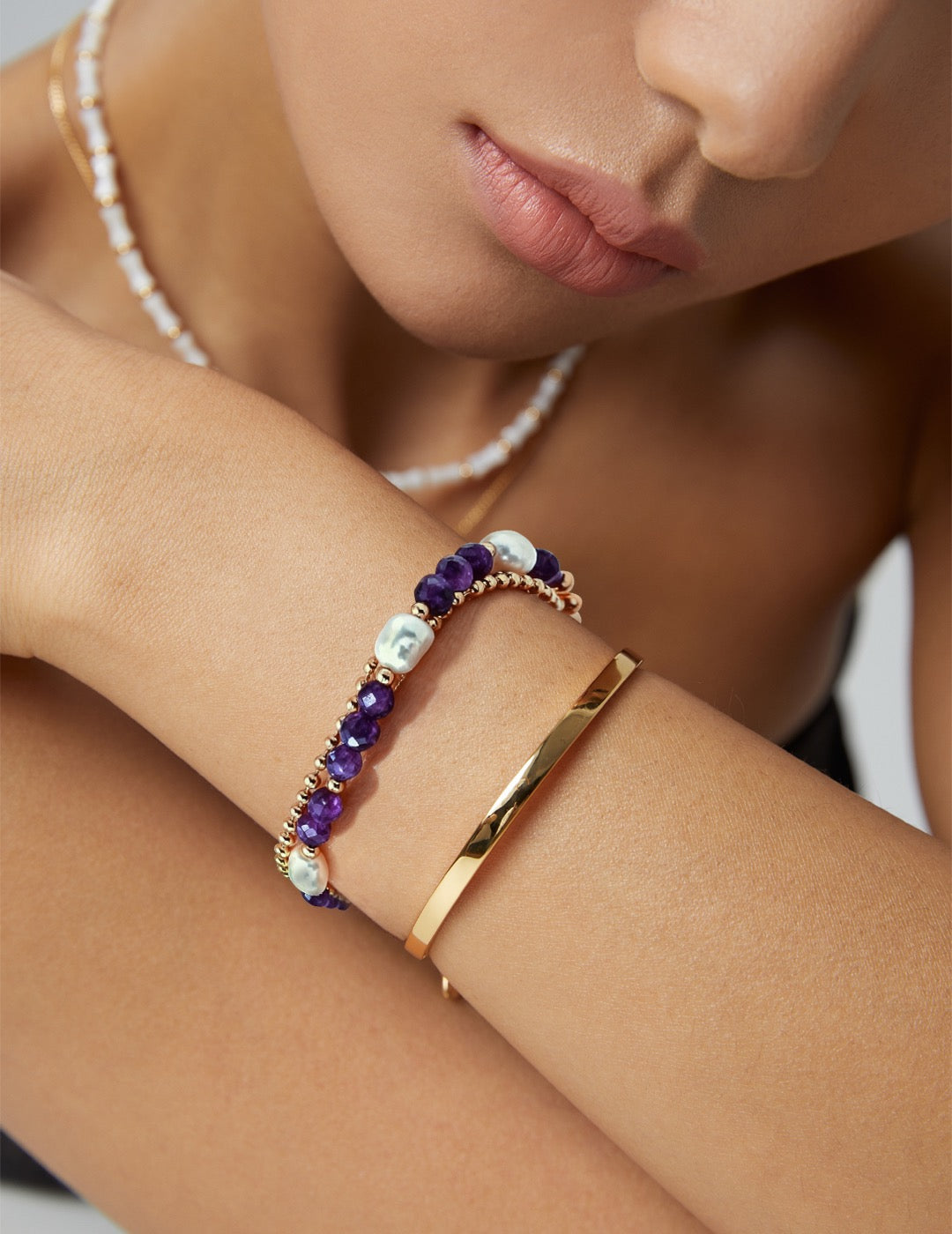 Lavender Whisper Silver Bracelet