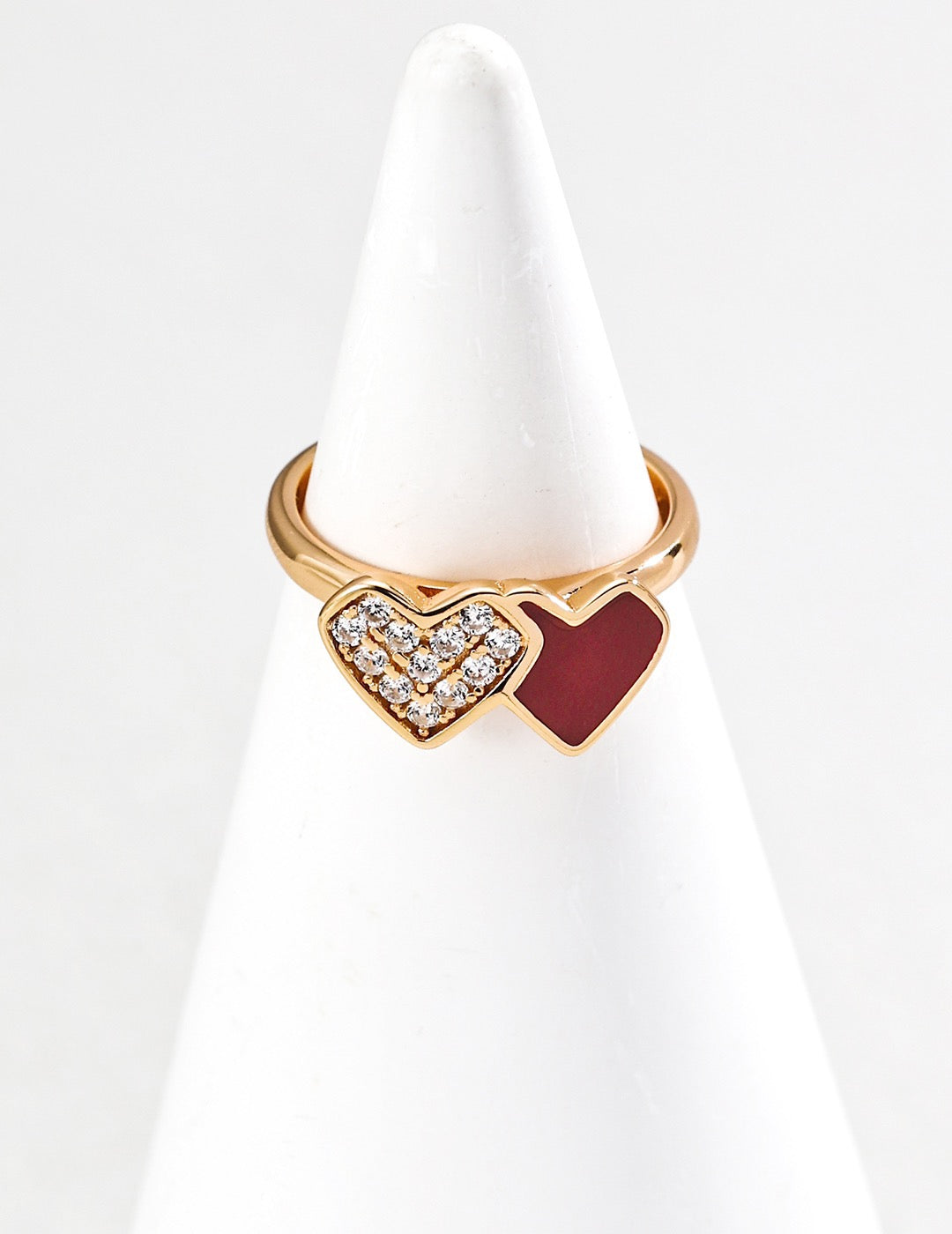 Double Heart Silver Ring