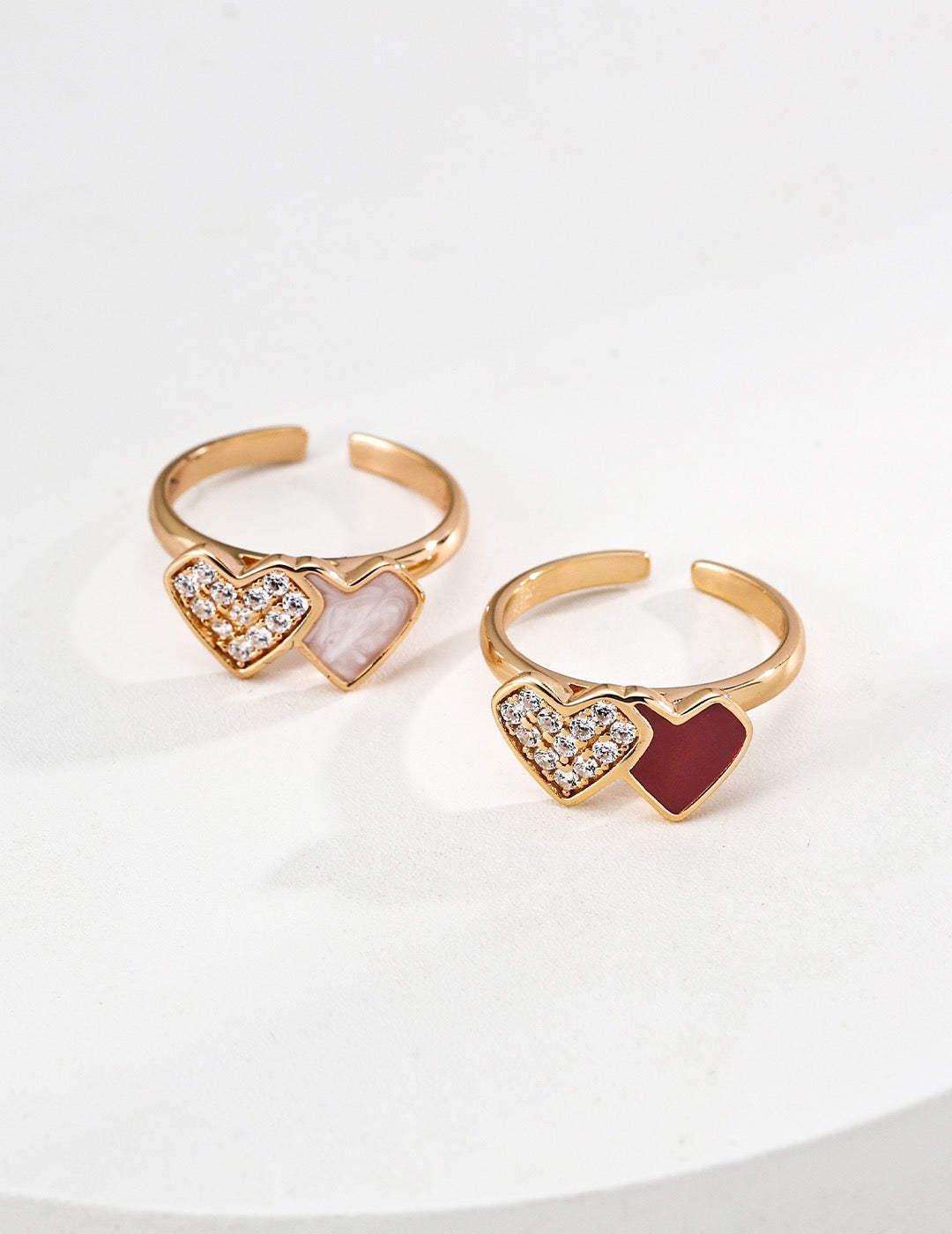 Double Heart Silver Ring