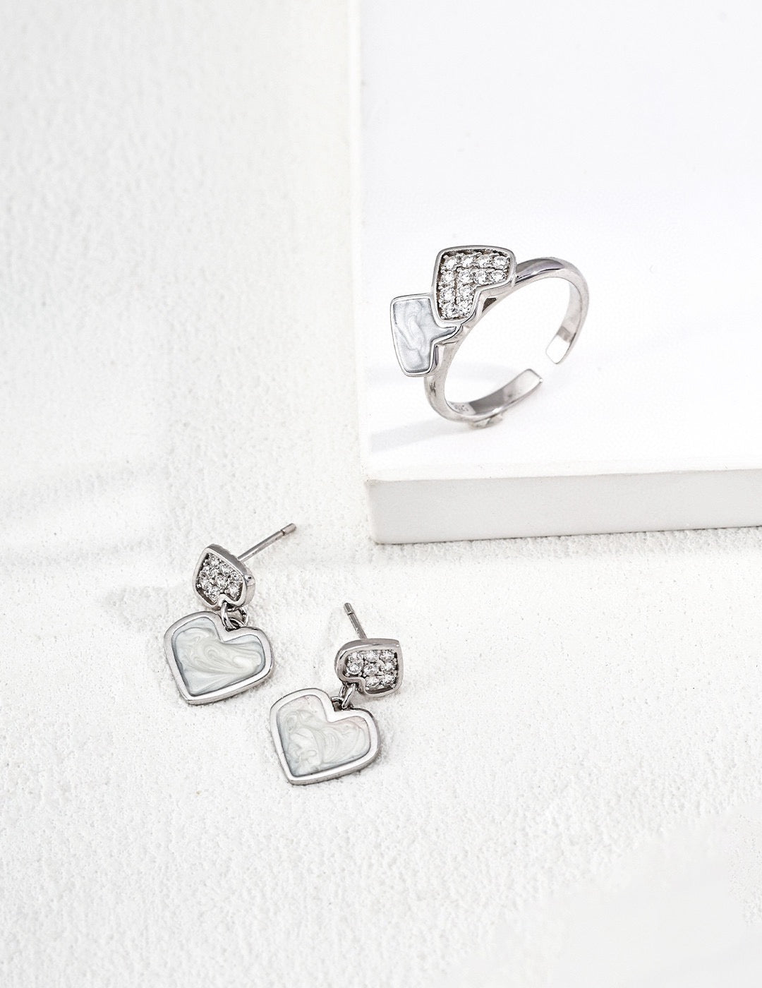 Double Heart Silver Ring