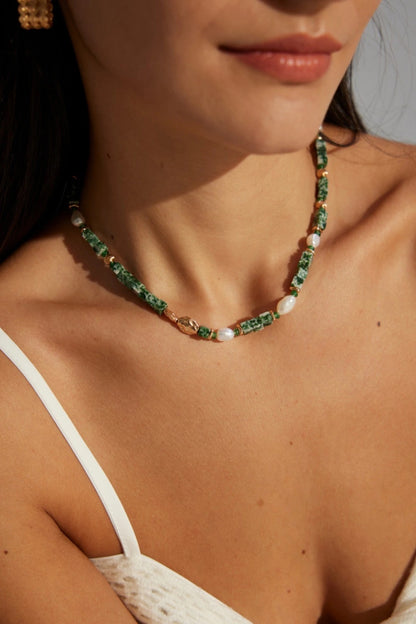 Green Aventurine Pearl Necklace