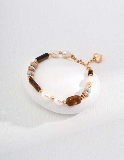 Tiger's Eye Pearl Bracelet