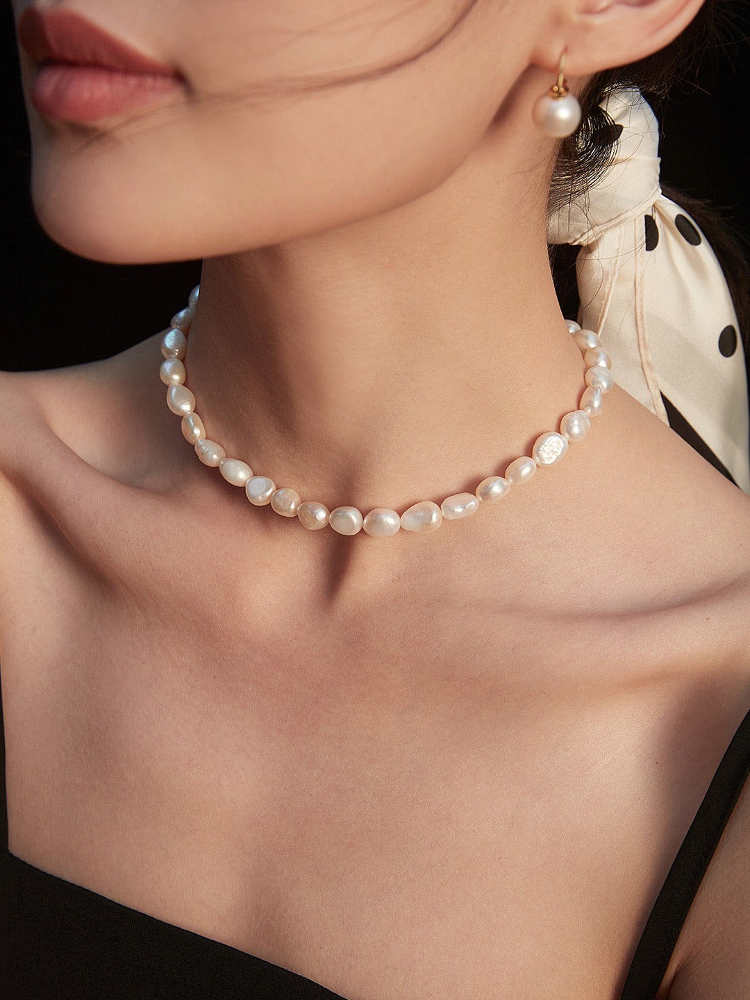 Large Irregular Baroque Pearl Necklace | Estincele Jewellery | Women's necklace | Pearl necklace