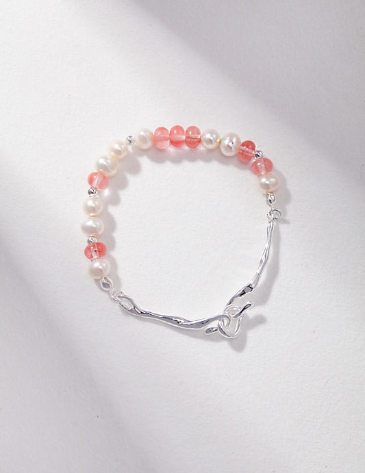Strawberry Pink Bracelet | Estincele Jewellery | Women's Bracelet | Strawberry bracelet