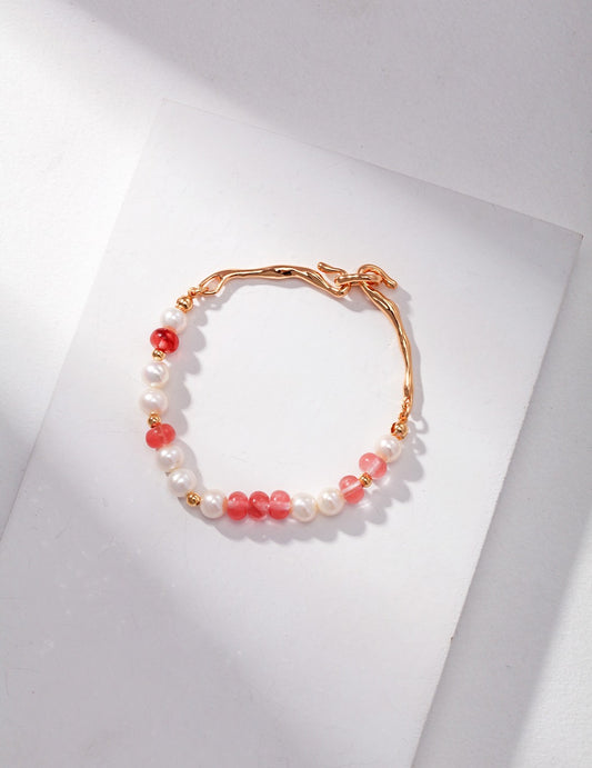 Strawberry Pink Bracelet | Estincele Jewellery | Women's Bracelet | Strawberry bracelet