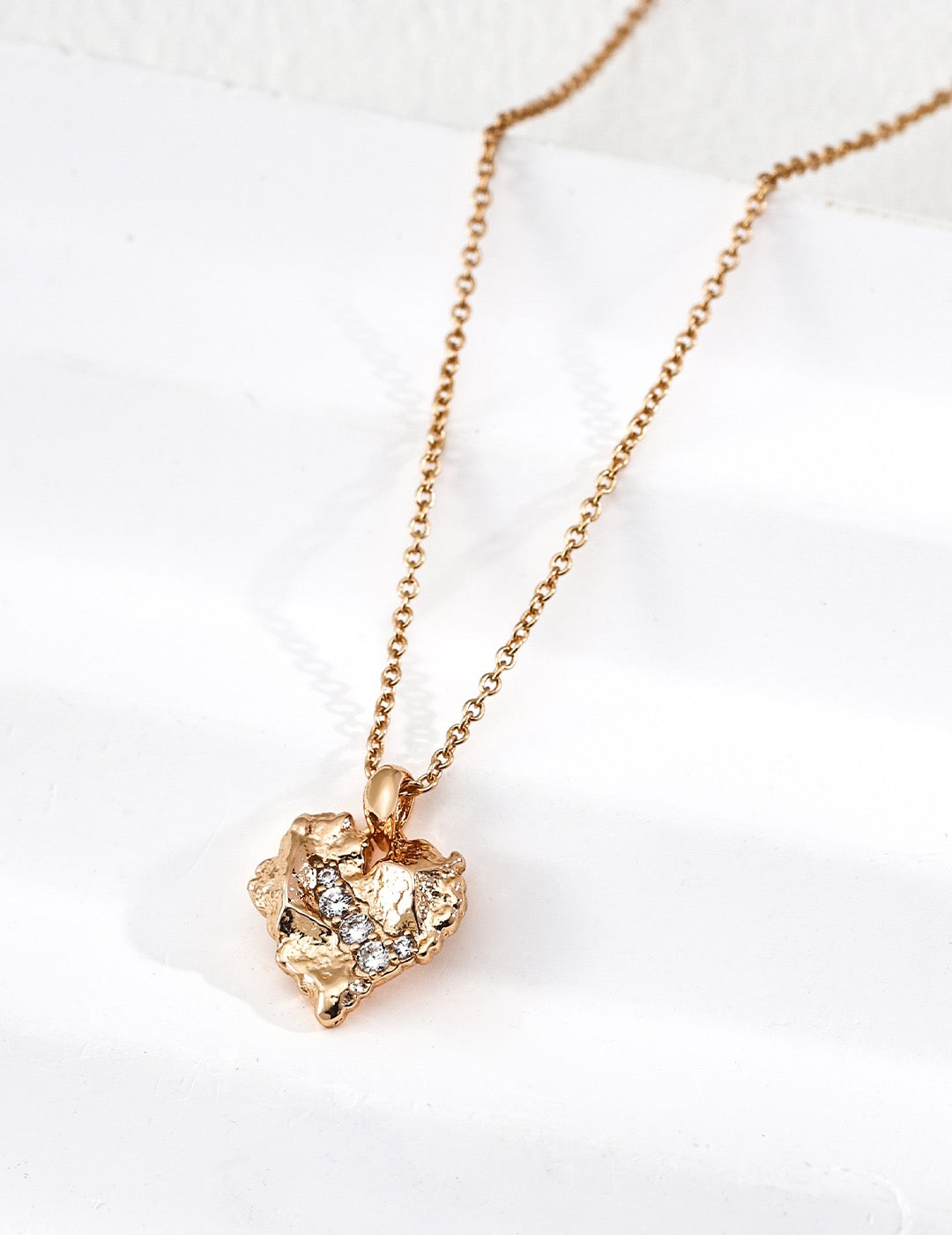 Raw Heart Sterling Silver Necklace