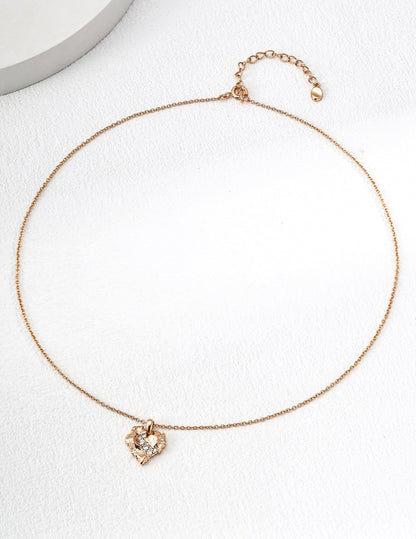 Raw Heart Sterling Silver Necklace