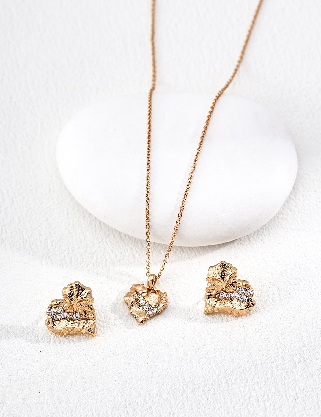 Raw Heart Sterling Silver Necklace