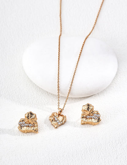 Raw Heart Sterling Silver Necklace