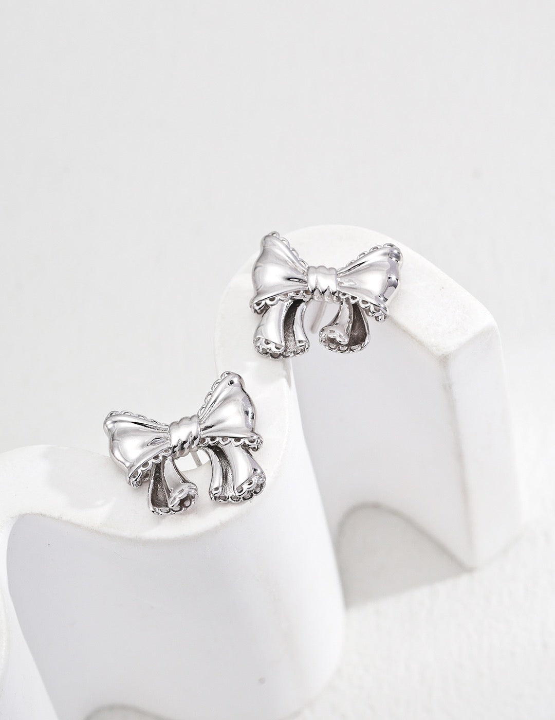 Vintage Bowknot Sterling Silver Earrings