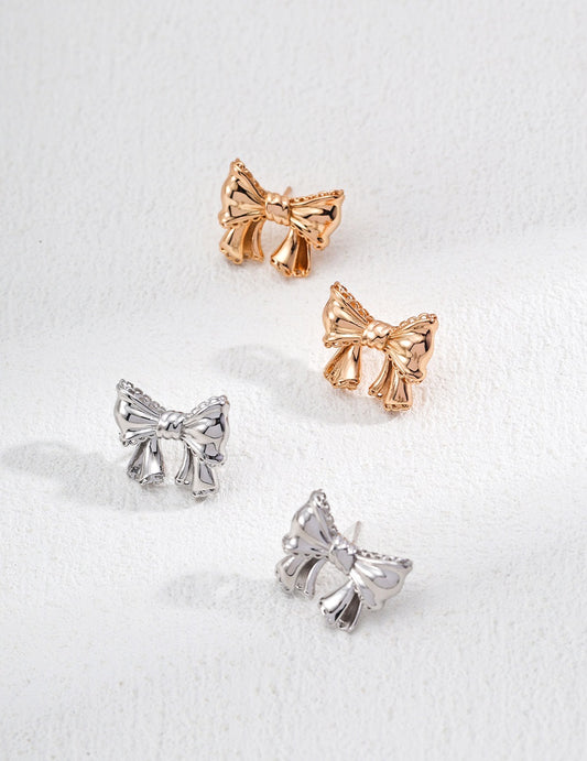 Vintage Bowknot Sterling Silver Earrings