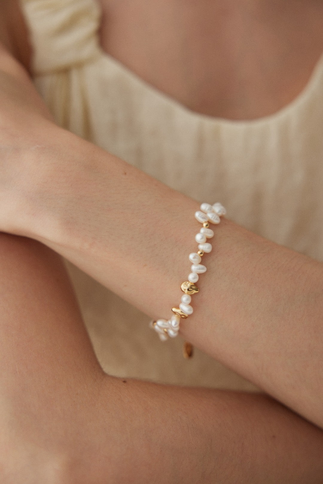 Irregular Freshwater Pearls Sterling Silver Bracelet