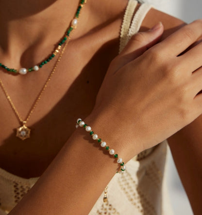 Pearl Emerald Bracelet