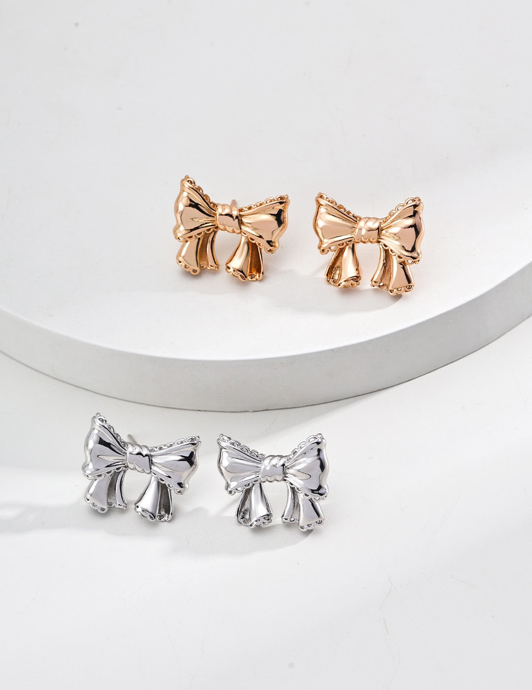 Vintage Bowknot Sterling Silver Earrings