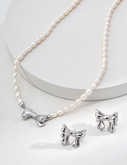 Vintage Bowknot Sterling Silver Earrings