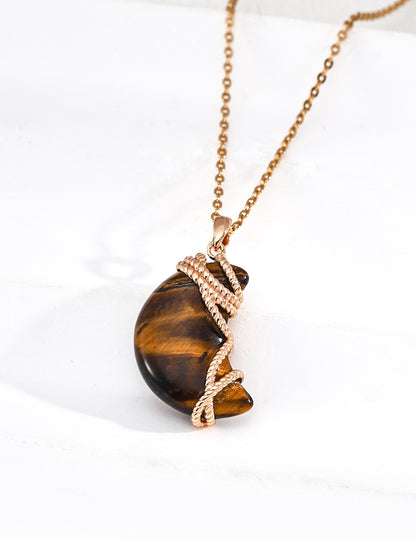 Moonlight Tigers Eye Sterling Silver Necklace