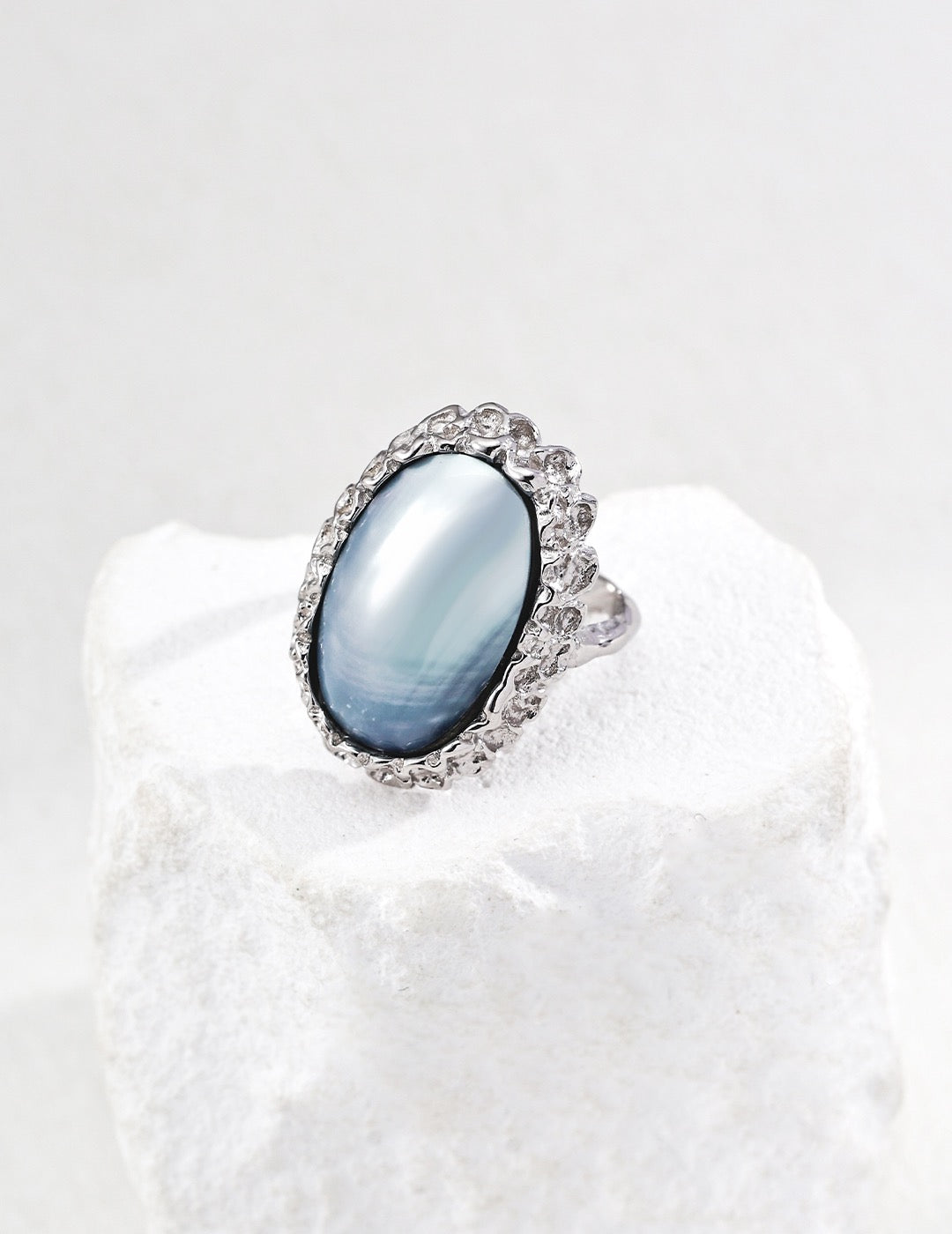 Saltwater Silver Mabé Pearl Ring