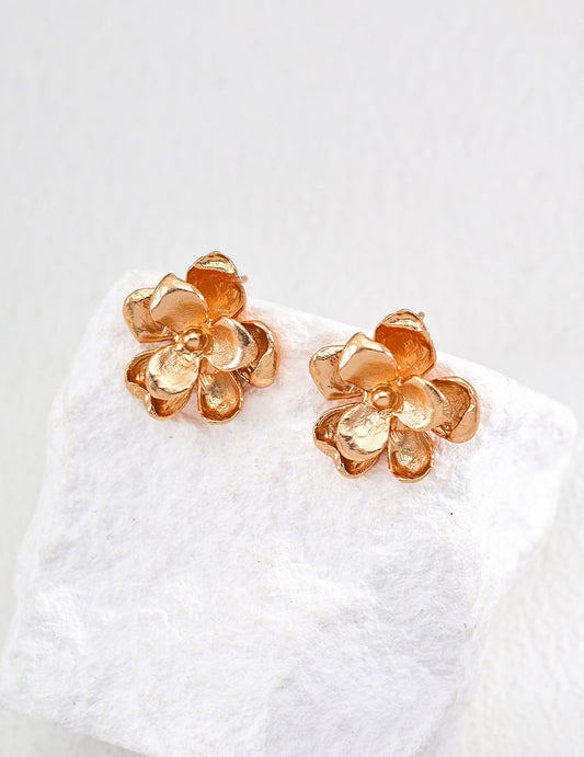 Golden Floral Earrings