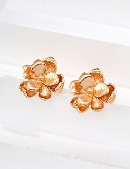 Golden Floral Earrings