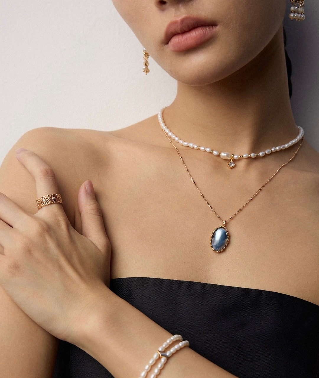Saltwater Silver Mabé Pearl Necklace