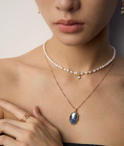 Saltwater Silver Mabé Pearl Necklace