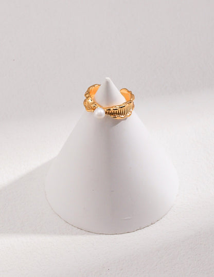 Pearl Knot Wave Ring