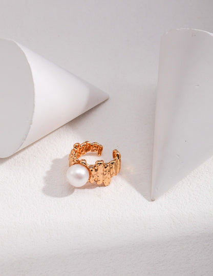 Ring of Coral Pearl | Estincele Jewellery | Women's ring