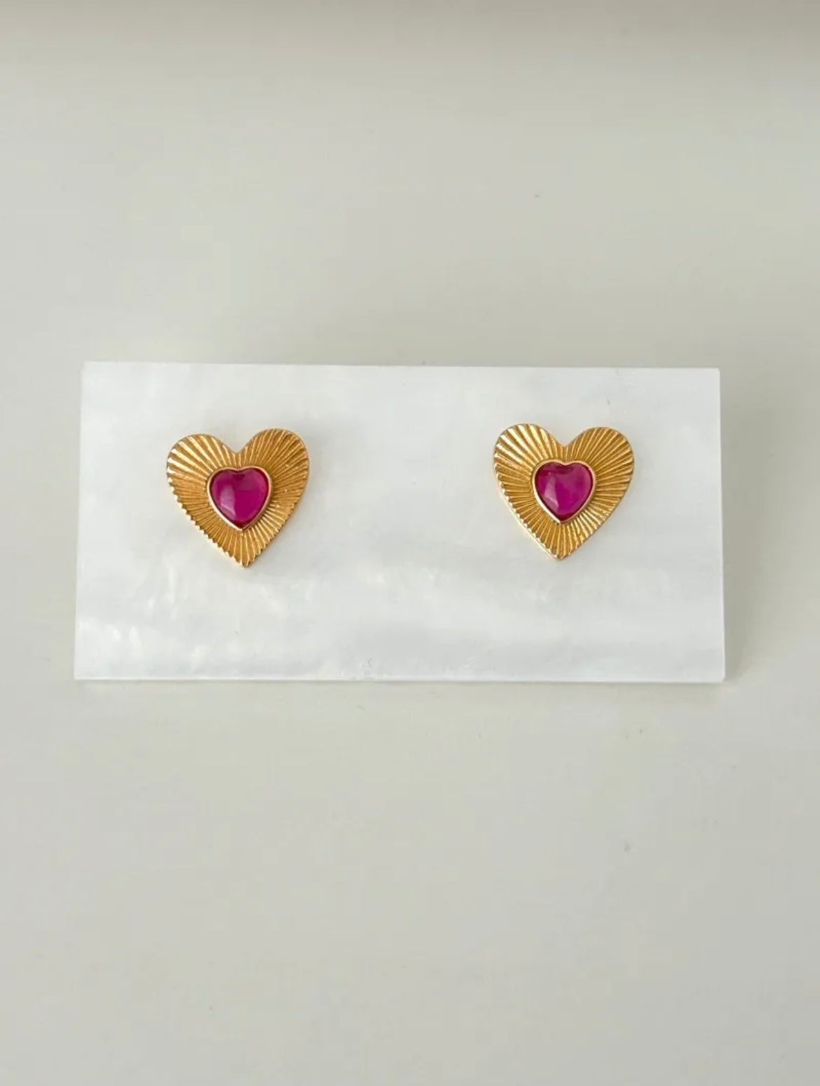 Pink Heart Earrings | Pink earrings | Heart earrings | Estincele Jewellery