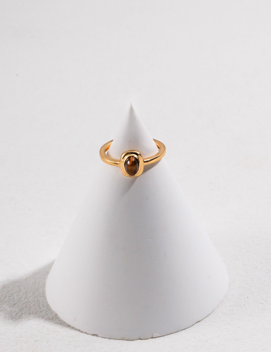 Natural Oval Tigers Eye Sterling Silver Ring