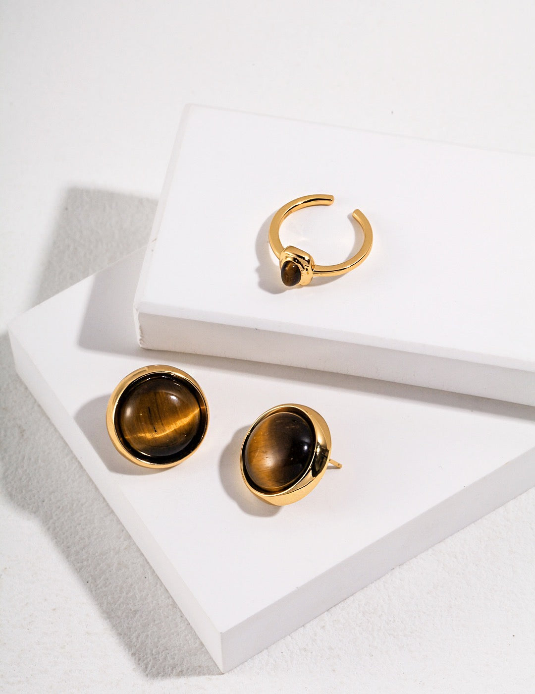 Natural Oval Tigers Eye Sterling Silver Ring