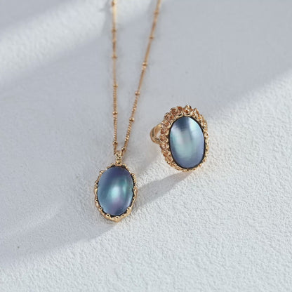 Saltwater Silver Mabé Pearl Necklace